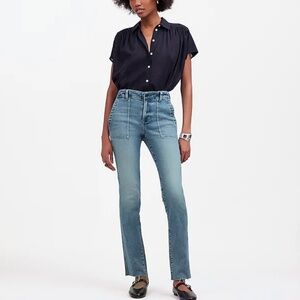 Madewell: Mid-Rise Stovepipe Jeans in Shealy Wash: Raw-Hem Edition